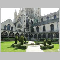 Gloucester Cathedral, photo by Rex Harris, on flickr, Cloister gardens looking SE.jpg